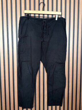 Isabel Marant Pants 34 Womens Black Flat Front Cropped Drawstring